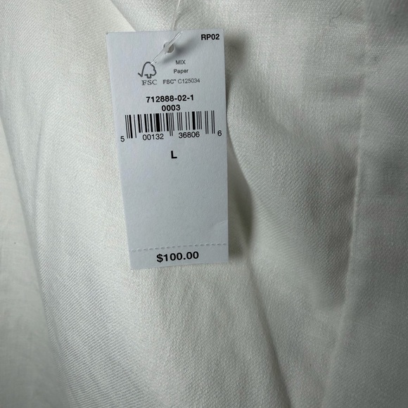 BANANA REPUBLIC White linen-blend Pants, size Large - Picture 5 of 7